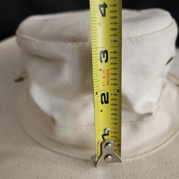 DORFMAN-PACIFIC 100% Cotton Canvas Tan Floater Fishing Sun Bucket Hat Safari S/M - Picture 14 of 15